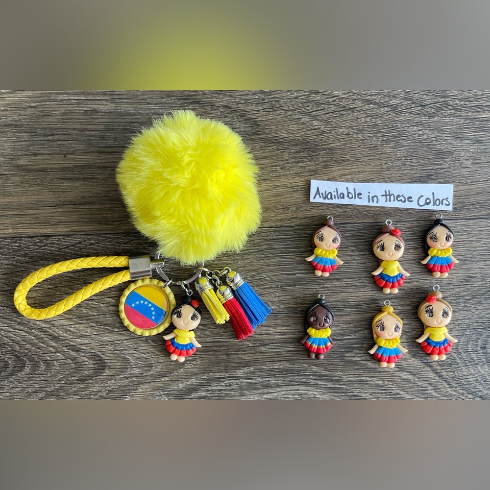 Venezuela keychain country flag handmade key holder Key bag bag bag charm women